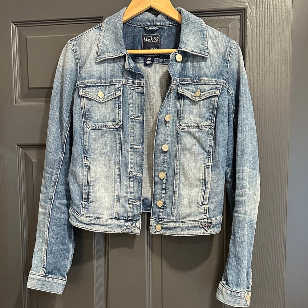 GUESS Light Blue Washed Denim Jacket, M